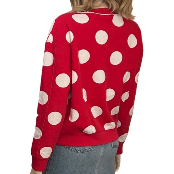 Vans Disney Mickey's 90th Birthday Mini Mouse Polkadot Fleece Sweatshirt S-M - Picture 8 of 16